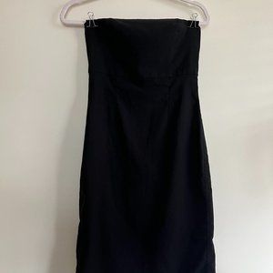midi strapless little black dress
